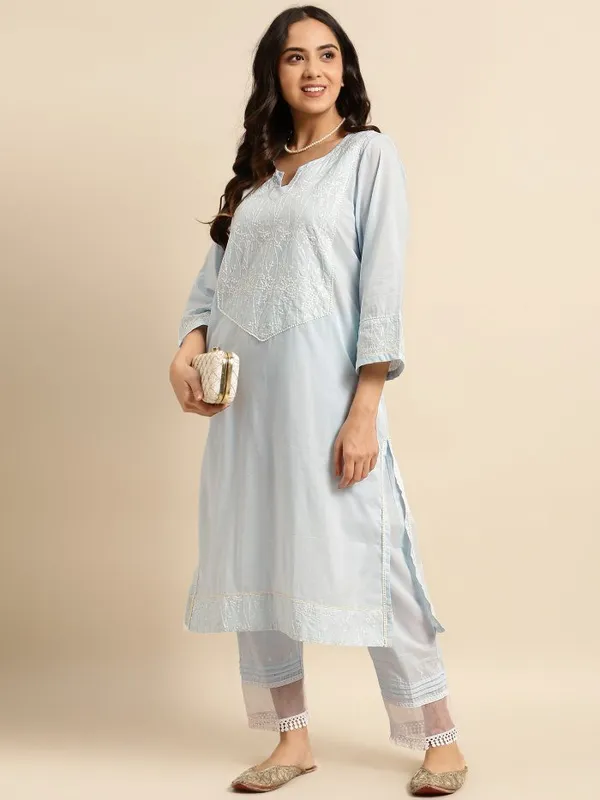 Blue_Short_Panel_Embroidered_Cotton_Kurta_-_XXL