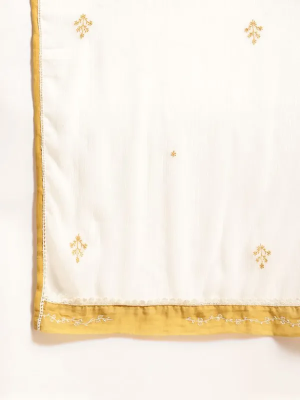 Mustard_Embroidered_Cotton_Kurta_with_Lace_Pant_and_Embroidered_Dupatta_-_Set_of_3_-_XXL
