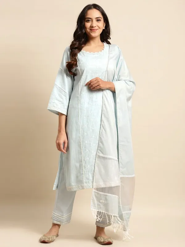 Sky_Blue_Embroidered_Cotton_Kurta_with_Lace_Pant_and_Embroidered_Dupatta_-_Set_of_3_-_XXL