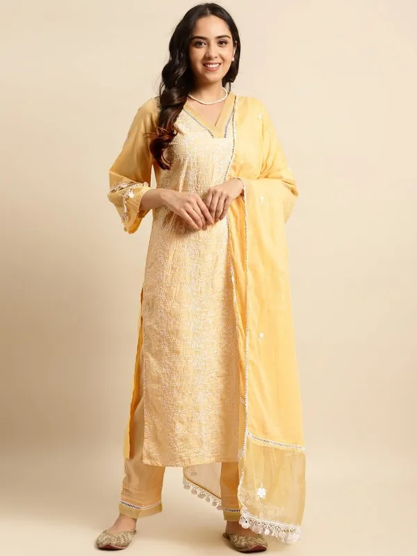 Yellow_Embroidered_Cotton_Kurta_with_Embroidered_Pant_and_Dupatta_-_Set_of_3_-_XXL