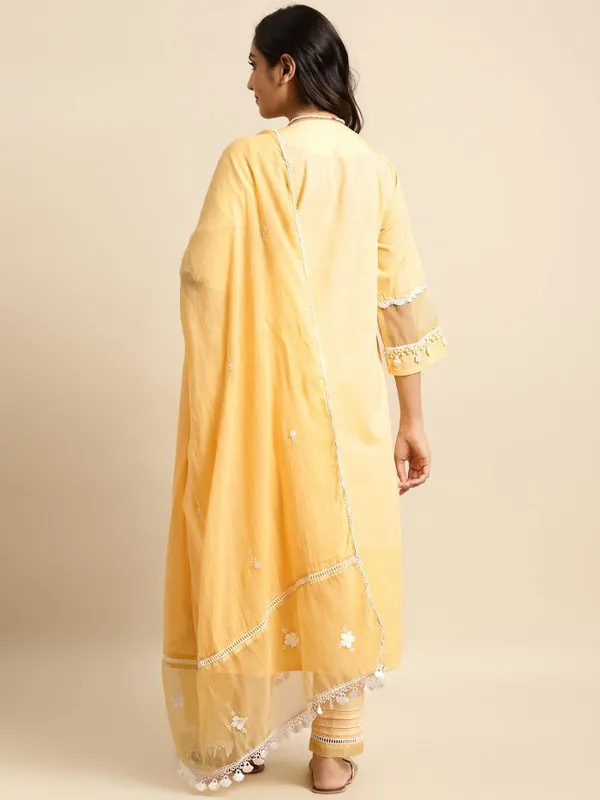 Yellow_Embroidered_Cotton_Kurta_-_XXL