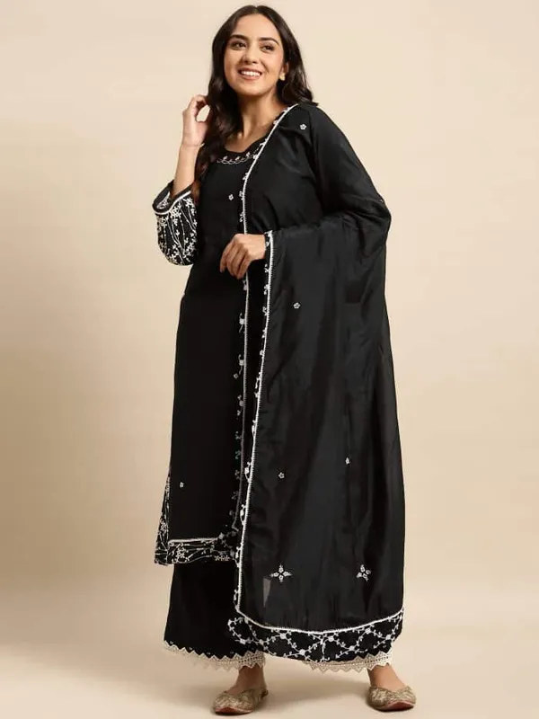 Black_Zari_Embroidered_Premium_Cotton_kurta_with_Embroidered_Pant_-_Set_of_2_-_XXL