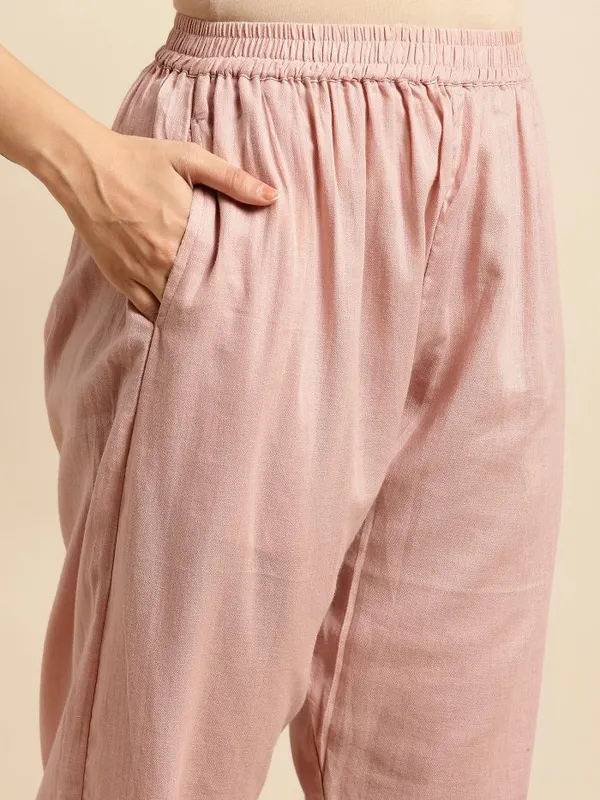 Gajri_Pleat_Only_Lace_Cotton_Kurta_with_Lace_Pant_-_Set_of_2_-_XXL