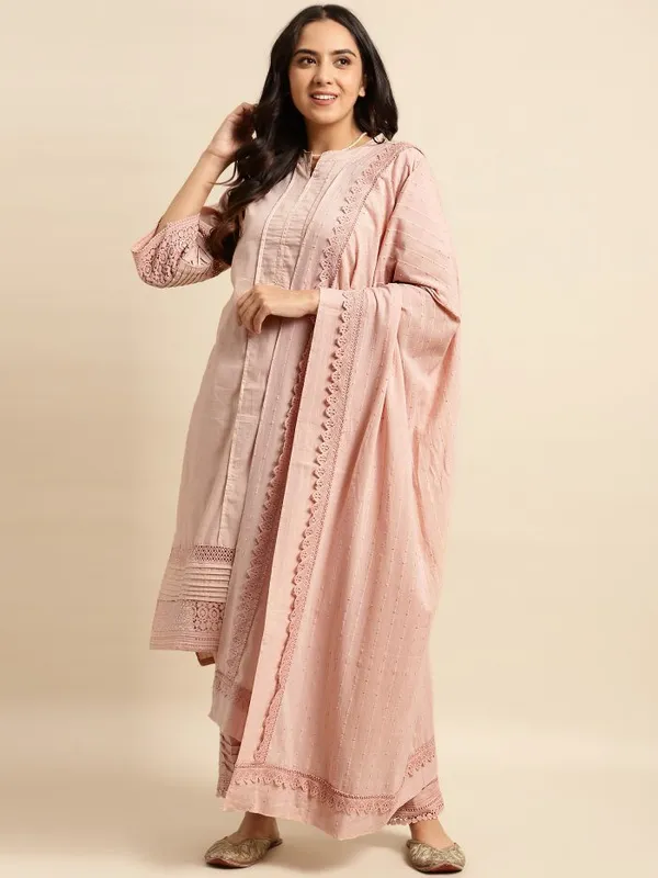 Gajri_Pleat_Only_Lace_Cotton_Kurta_with_Lace_Pant_-_Set_of_2_-_XXL