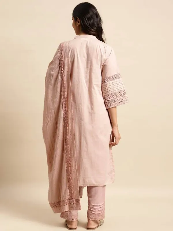 Gajri_Pleat_Only_Lace_Cotton_Kurta_-_XXL