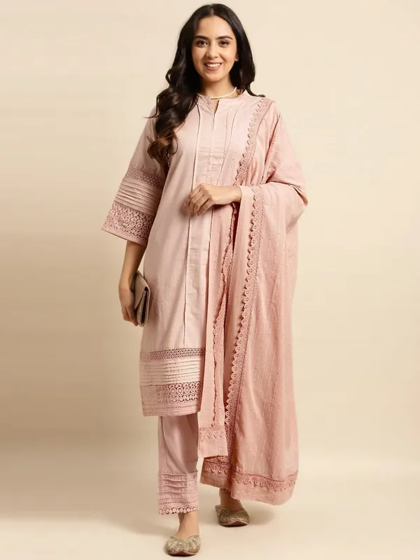 Gajri_Pleat_Only_Lace_Cotton_Kurta_-_XXL