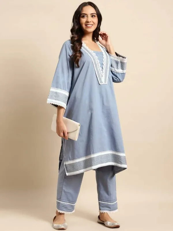 Blue_Handloom_Ikat_Cotton_Kurta_-_XXL