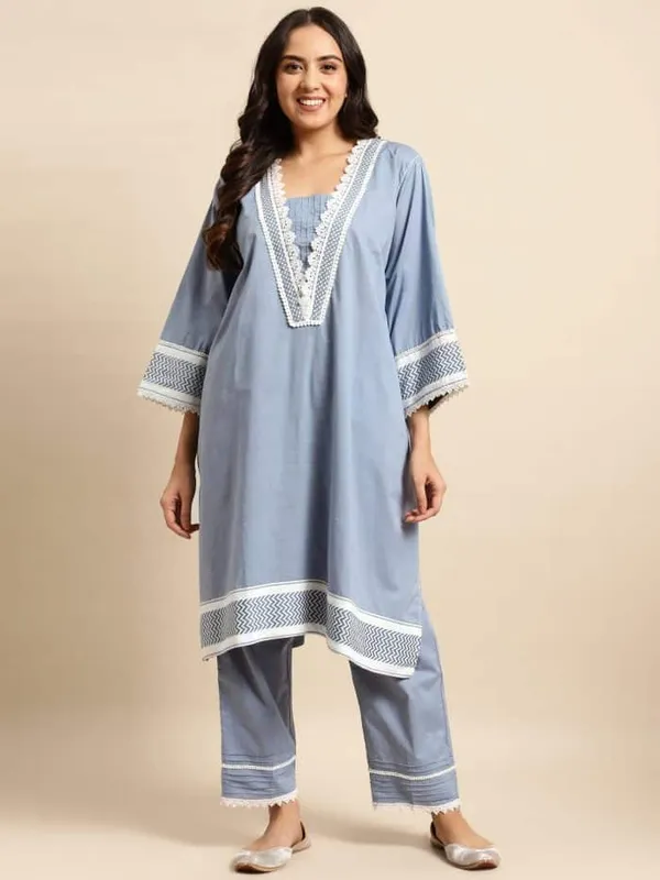 Blue_Handloom_Ikat_Cotton_Kurta_-_XXL