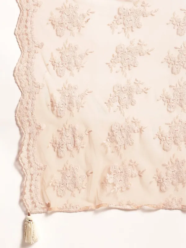 Peach_Lace_Scalloped_Cotton_Kurta_with_Lace_Pant_-_Set_of_2_-_XXL