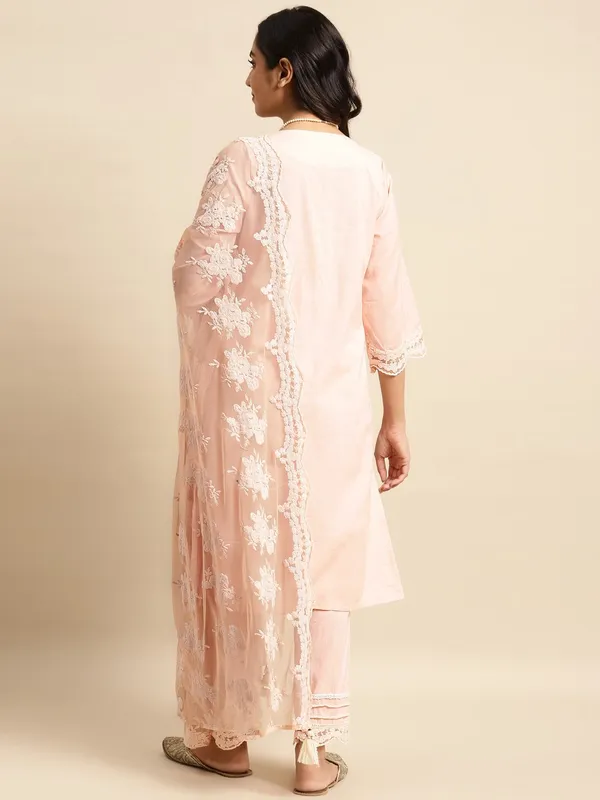 Peach_Lace_Scalloped_Cotton_Kurta_-_XXL