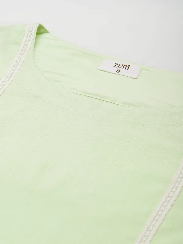 Pista_Green_Lace_Scalloped_Cotton_Kurta_with_Lace_Pant_-_Set_of_2_-_XXL