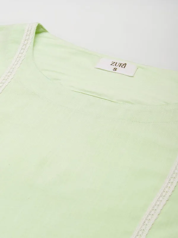 Pista_Green_Lace_Scalloped_Cotton_Kurta_-_XXL