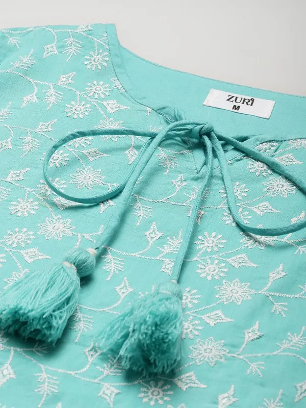 Firozi_Embroidered_Cotton_kurta_-_XXL