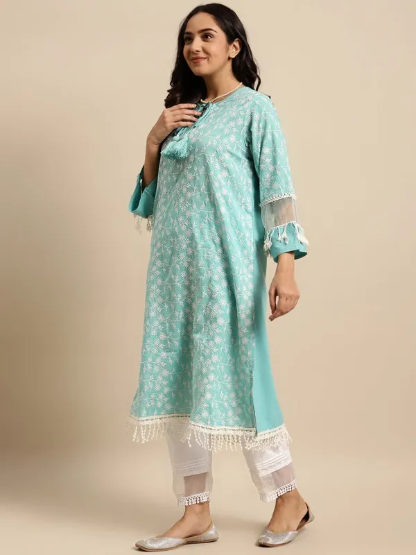 Firozi_Embroidered_Cotton_kurta_-_XXL