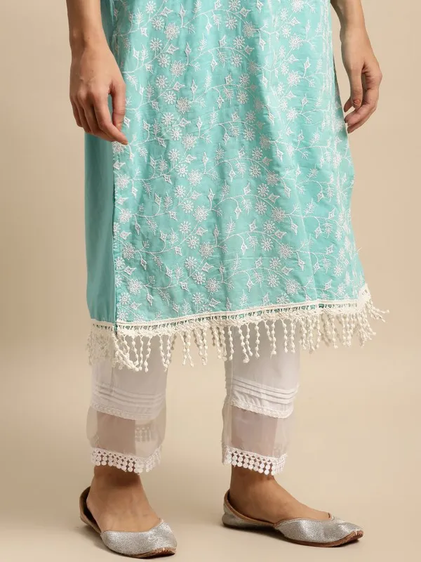 Firozi_Embroidered_Cotton_kurta_-_XXL
