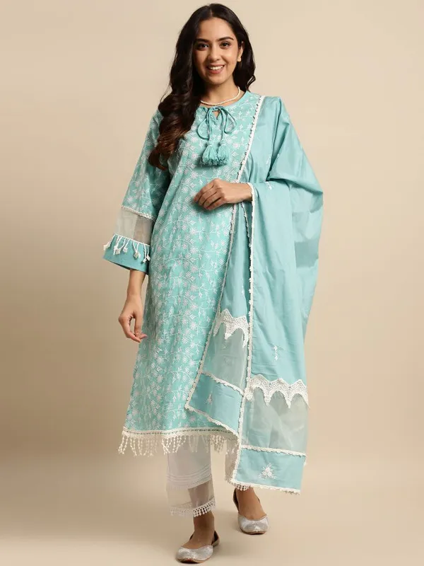 Firozi_Embroidered_Cotton_kurta_-_XXL