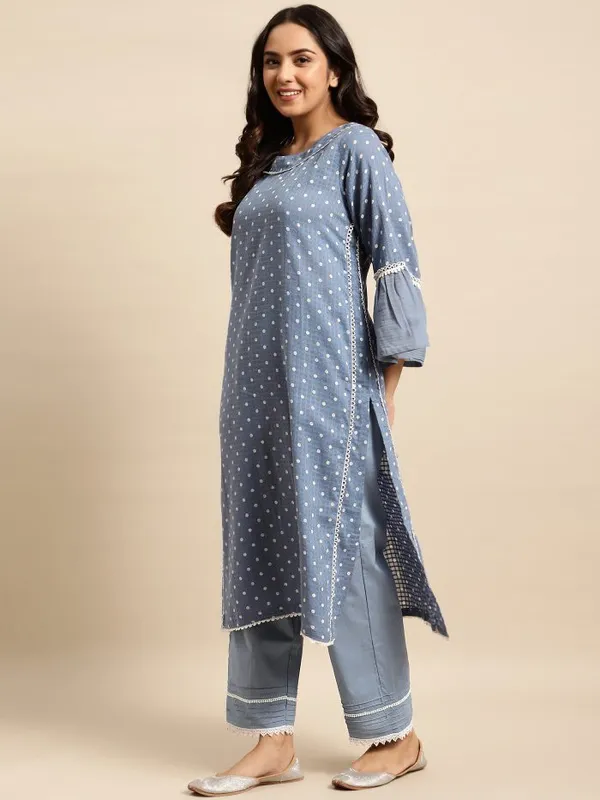 Blue_Polka_Dot_Printed_Cotton_Kurta_-_XXL