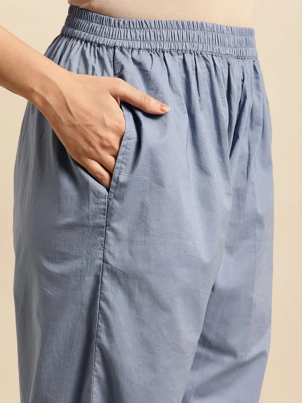 Grey_Blue_Embroidered_V_Neckline_Cotton_Kurta_with_Lace_Pant_-_Set_of_2_-_XXL