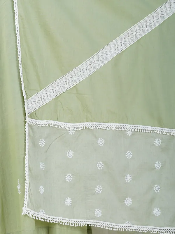 Olive_Green_Embroidered_Cotton_Kurta_With_Matching_Pant_And_Dupatta_-_XXL