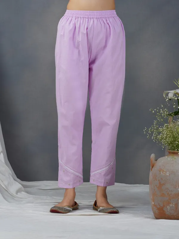 Purple_Embroidered_Cotton_Kurta_Paired_With_Matching_Pant_-_XXL