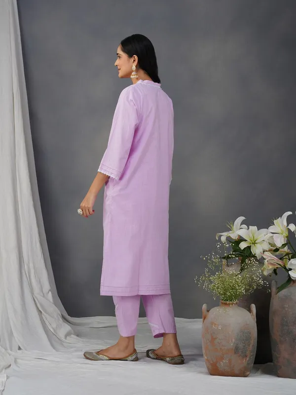 Purple_Embroidered_Cotton_Kurta_Paired_With_Matching_Pant_-_XXL
