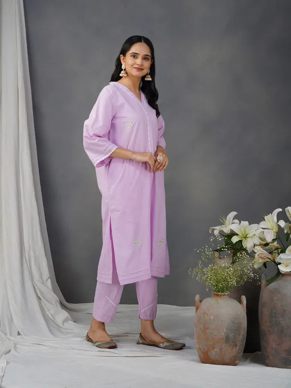 Purple__Embroidered_Cotton_Kurta_With_Matching_Pant_And_Dupatta_-_XXL