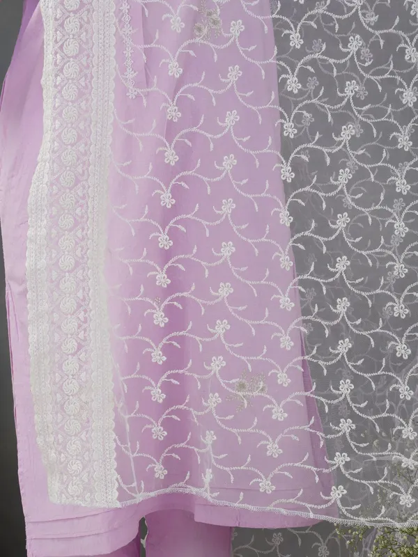 Purple__Embroidered_Cotton_Kurta_With_Matching_Pant_And_Dupatta_-_XXL