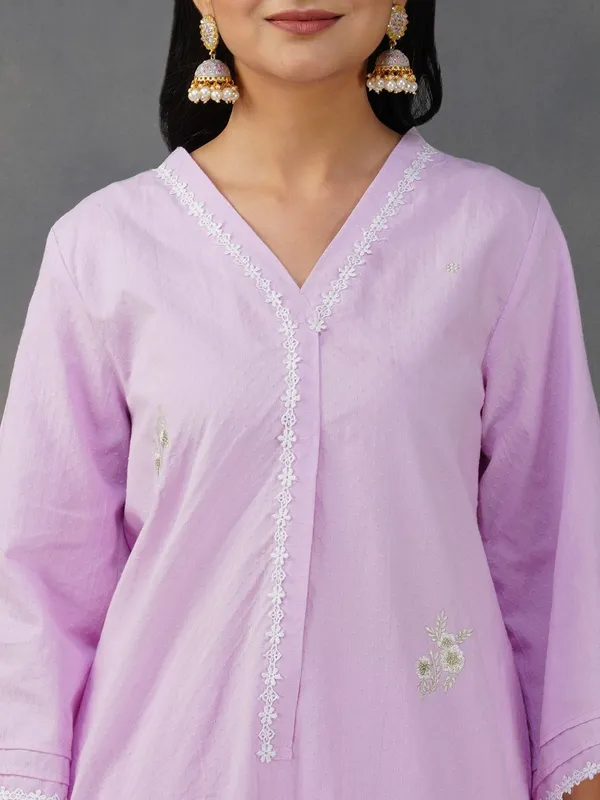 Purple__Embroidered_Cotton_Kurta_With_Matching_Pant_And_Dupatta_-_XXL