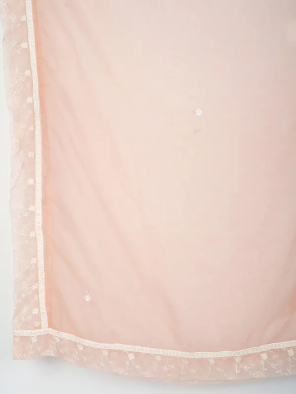 Peach_Lace_Embroidered_Short_Organza_Kurta_matching_Palazzo_and_dupatta_-_XXL