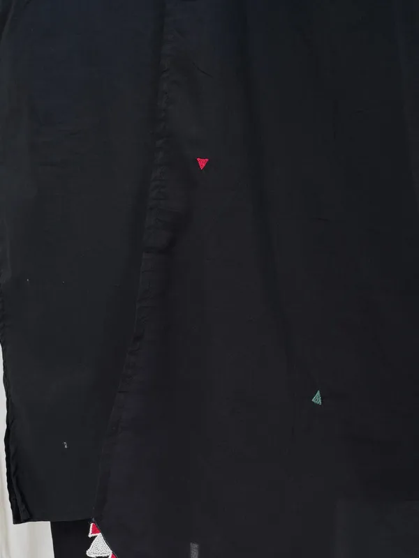 Black_Tribal_Embroidered_Cotton_Silk_Kurta_With_Matching_Pant_And_Dupatta_-_XXL