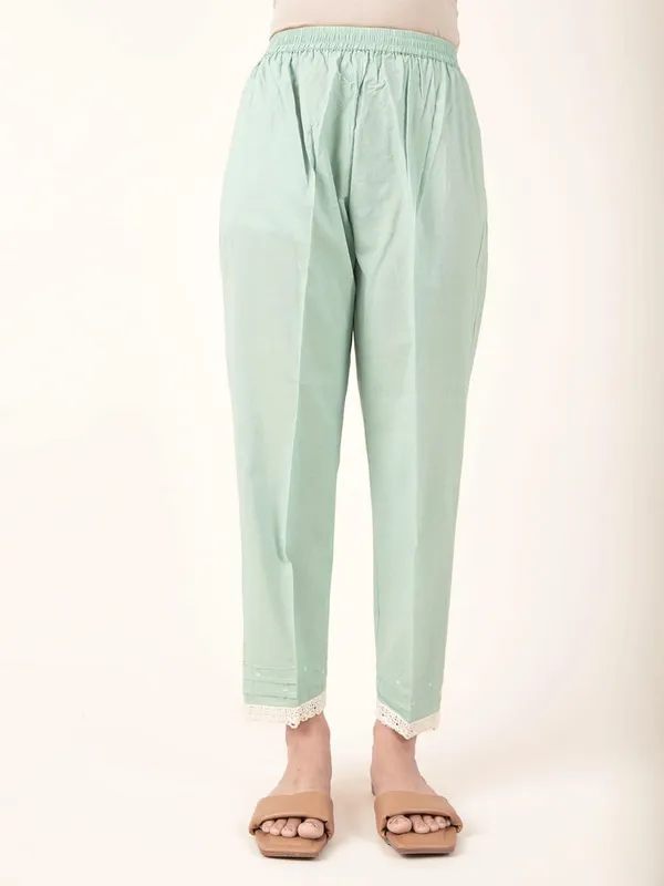 Sea_Green_Embroidered_Cotton_Kurta_Paired_With_Matching_Pant_-_XXL