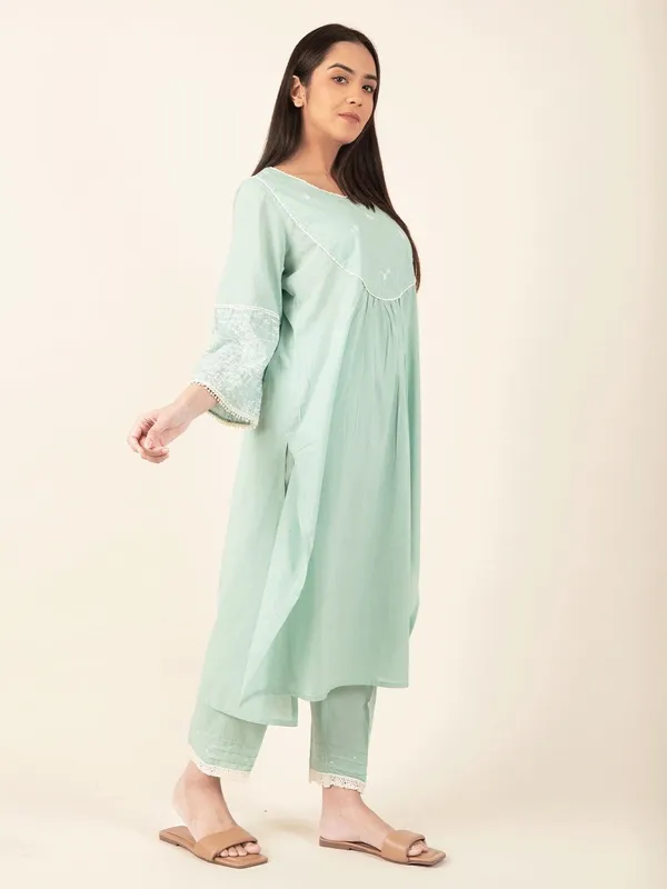 Sea_Green_Embroidered_Cotton_Kurta_-_XXL