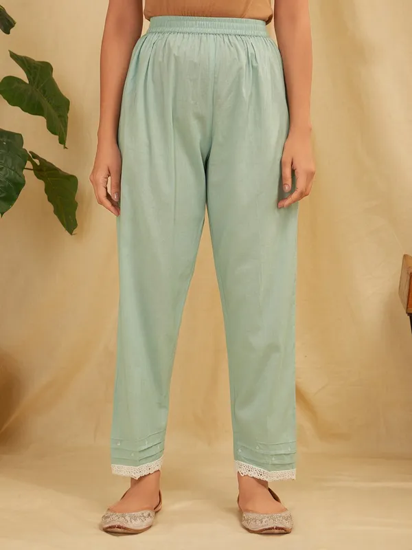 Sea_Green_Embroidered_Organza_Kurta_With_Sea_Green_Pants_-_XXL