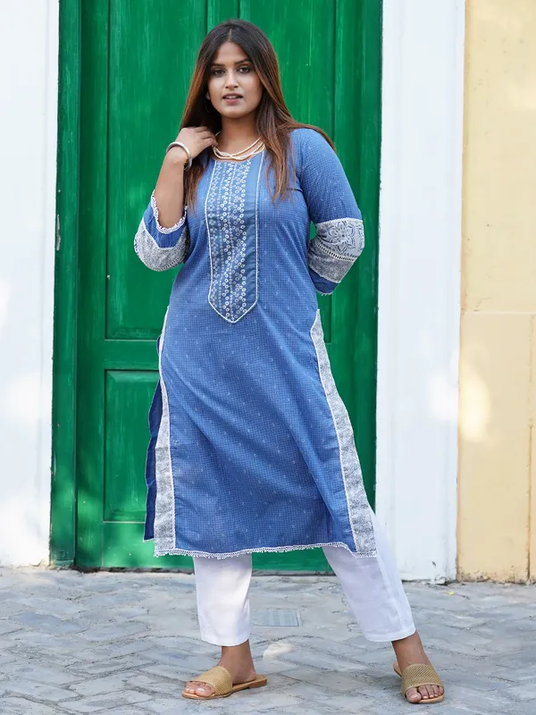 Blue_Printed_Cotton_Kurta_with_Cotton_Pant_-_Set_of_2_-_XXL