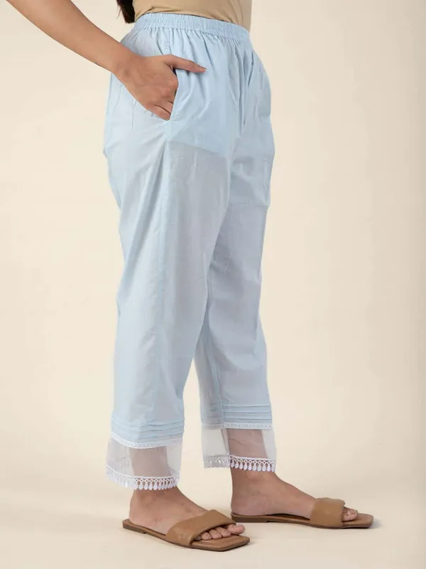 Sky_Blue_Cotton_kurta_Paired_With_Matching_Pant_-_XXL