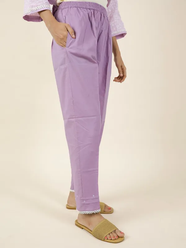 Purple_Embroidered_Cotton_Kurta_Paired_With_Matching_Pant_-_XXL