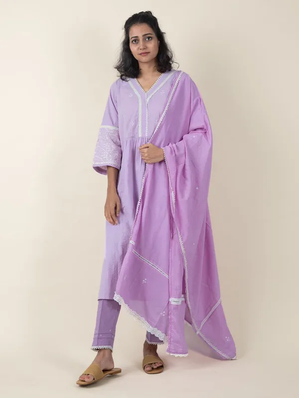 Purple_Embroidered_Cotton_Kurta_With_Matching_Pant_And_Dupatta_-_XXL