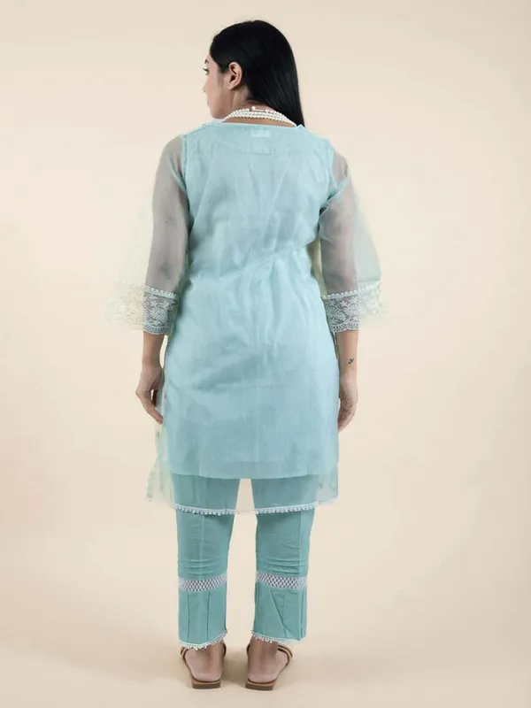 Sea_Green_Embroidered_Organza_Kurta_-_XXL