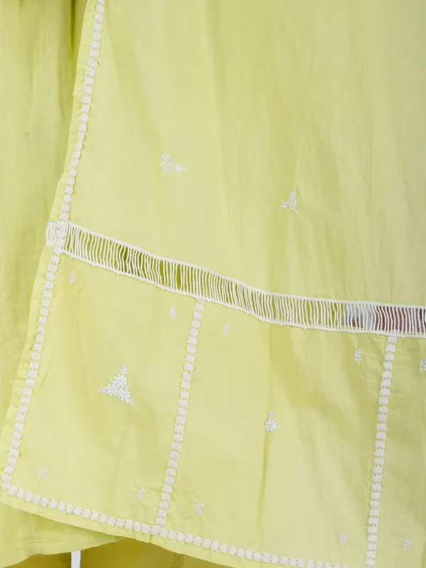 Lime_Green_Embroidered_Cotton_Kurta_With_Matching_Pant_And_Dupatta_-_XXL