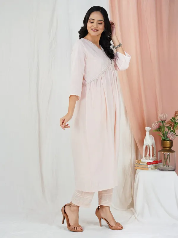 Pink_Embroidered_Cotton_Anarkali_Kurta_Paired_With_Matching_Pant_-_XXL