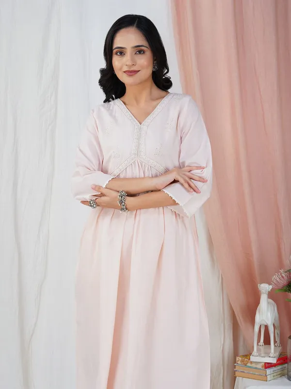 Pink_Embroidered_Cotton_Anarkali_Kurta_Paired_With_Matching_Pant_-_XXL