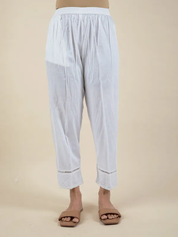 White_Cotton_kurta_Paired_With_Matching_Pant_-_XXL