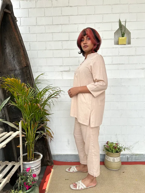 Peach_Pink_Kantha_Embroidered_Short_Cotton_Co-ord_-_XXL
