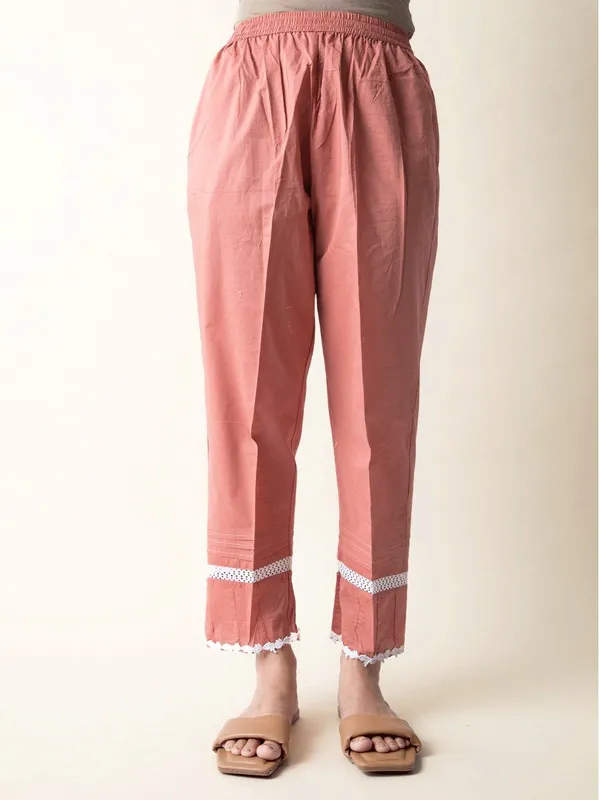 Rust_Brown_Embroidered_Cotton_Kurta_Paired_With_Matching_Pant_-_XXL
