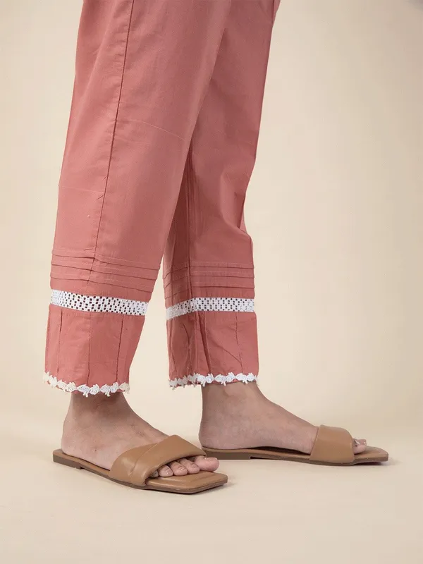 Rust_Brown_Embroidered_Cotton_Kurta_Paired_With_Matching_Pant_-_XXL