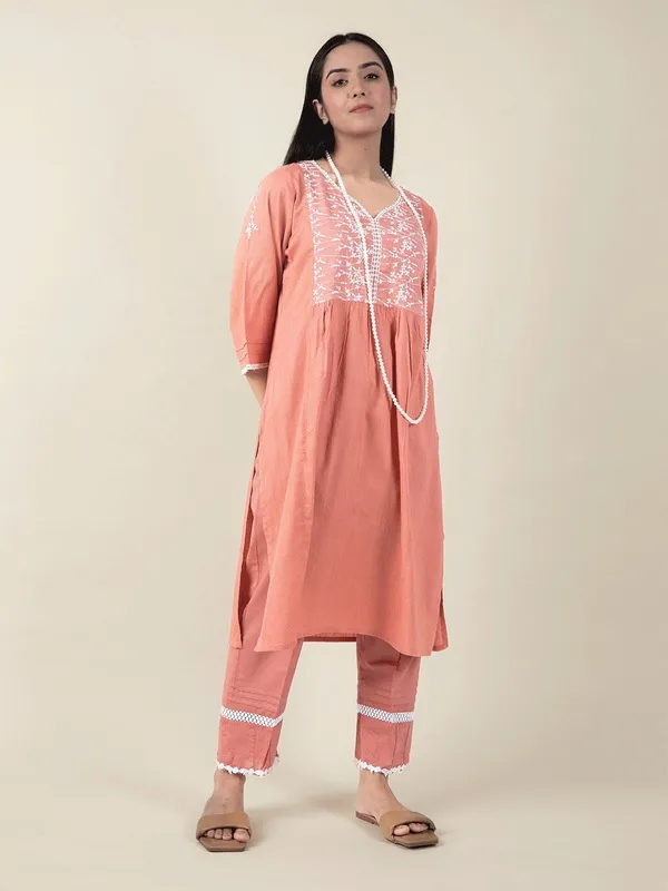 Rust_Brown_Embroidered_Cotton_Kurta_-_XXL