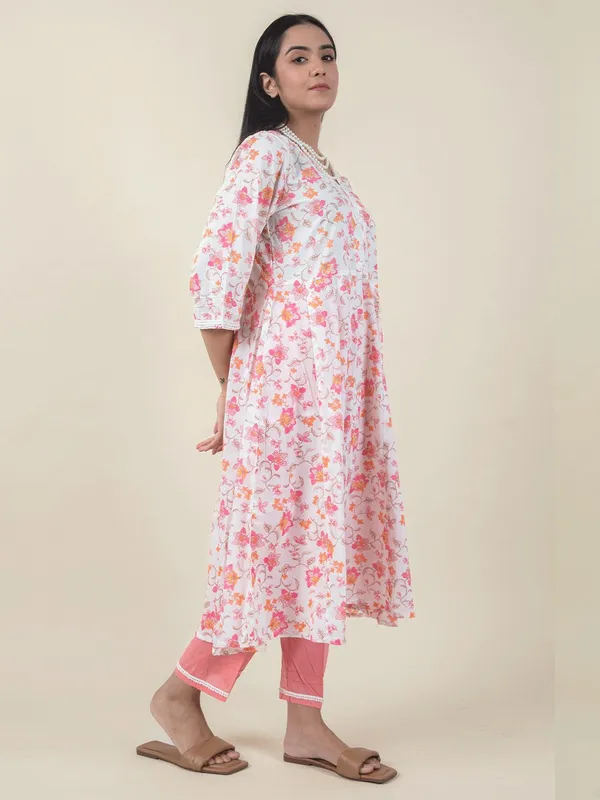 White_and_Pink_Printed_Cotton_Anarkali_-_XXL