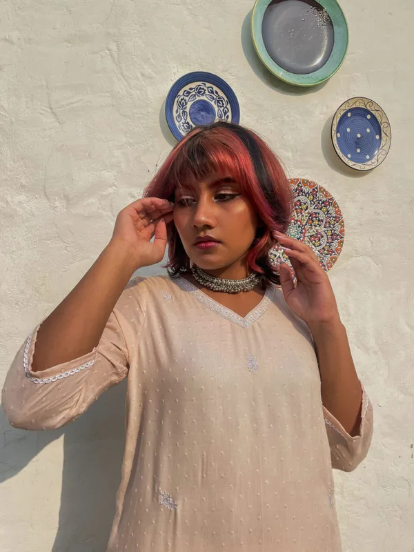 Peach_Embroidered_Cotton_Kurta_Paired_With_Matching_Pant_-_XXL