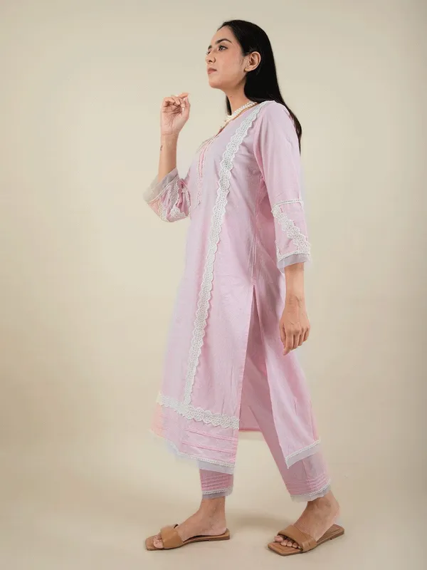 Pink_Cotton_dobby_kurta_Paired_With_Matching_Pant_-_XXL