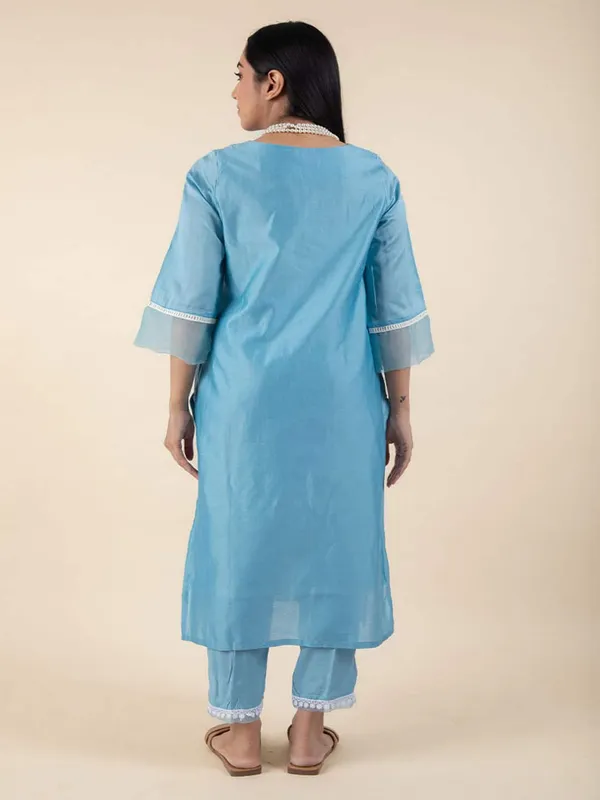 Blue_Embroidered_Chanderi_Kurta_-_XXL